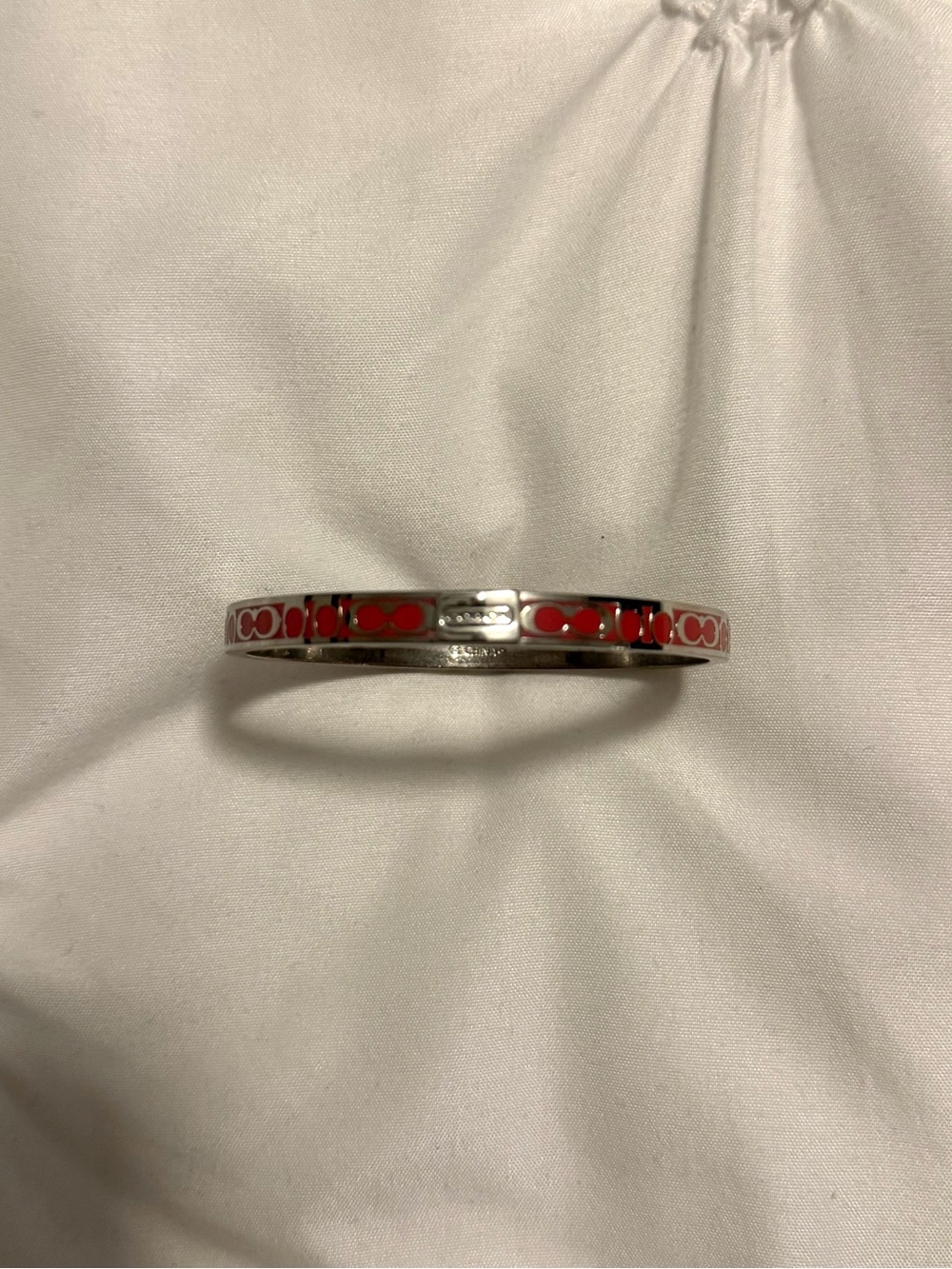 vintage coach pink and silver bangle bracelet
